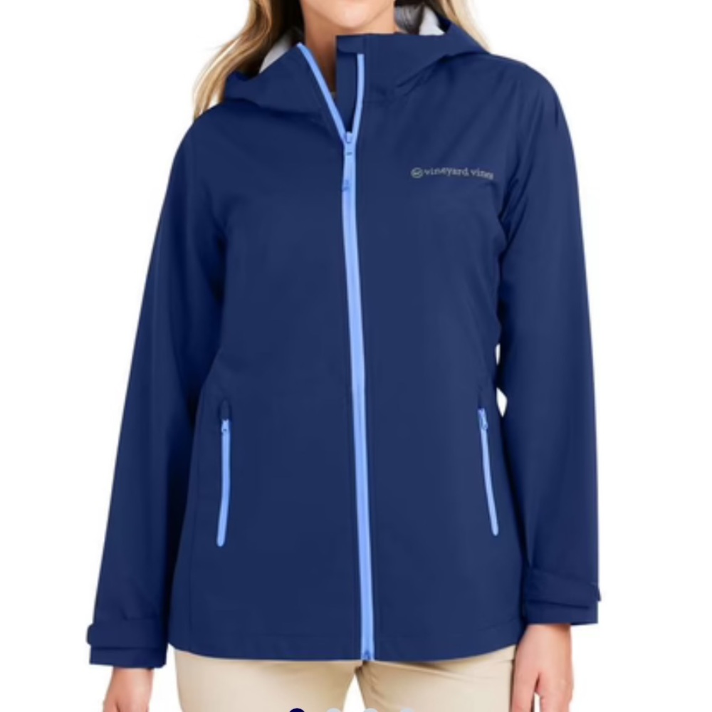 Vineyard Vines Women's Navy Blue Rain Shell Jacket